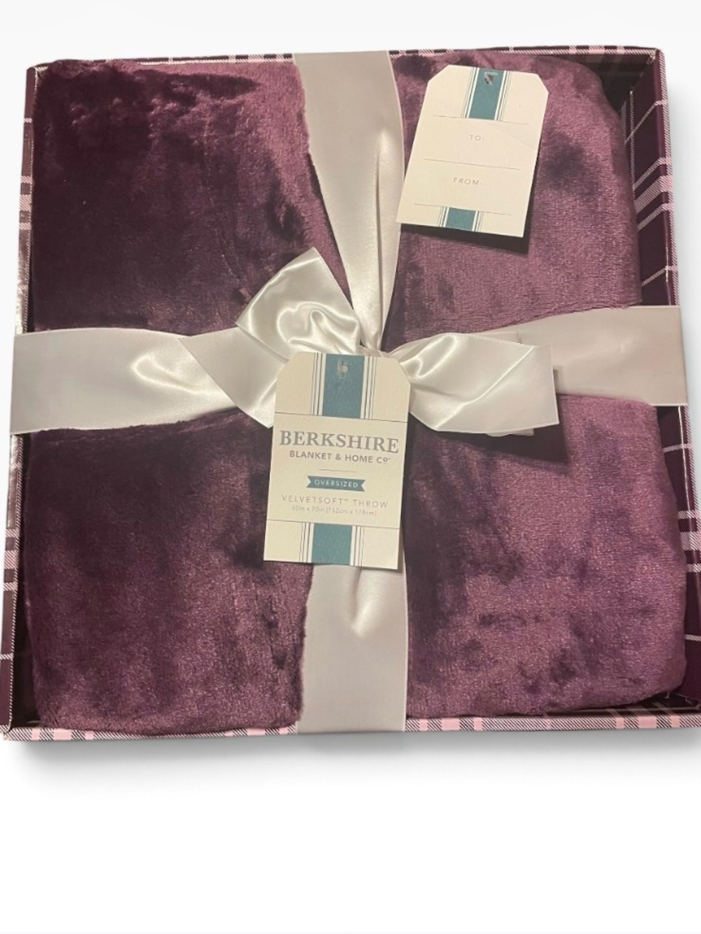 Berkshire VelvetSoft Oversized Throw in Plum